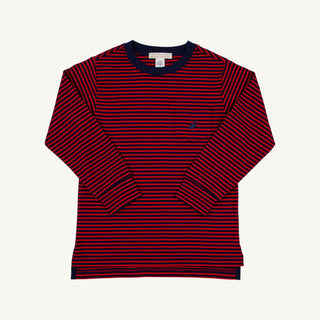 Long Sleeve Carter Crewneck - Richmond Red/Nantucket Navy Stripe/Nantucket Navy by The Beaufort Bonnet Company-Boys Long Sleeve Shirts-Simply Blessed Children's Boutique