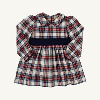 Long Sleeve Cindy Lou Sash Dress - Paris Pike Plaid/Nantucket Navy by The Beaufort Bonnet Company-Girls Dresses-Simply Blessed Children's Boutique
