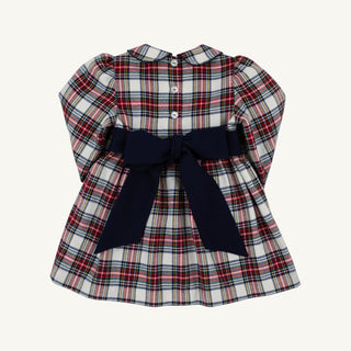Long Sleeve Cindy Lou Sash Dress - Paris Pike Plaid/Nantucket Navy by The Beaufort Bonnet Company-Girls Dresses-Simply Blessed Children's Boutique