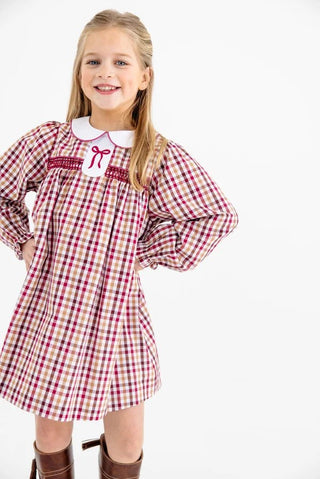 Long Sleeve Mary Dal Dress - Easton Pond Plaid/Worth Ave White by The Beaufort Bonnet Company - Simply Blessed Children's Boutique