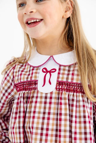 Long Sleeve Mary Dal Dress - Easton Pond Plaid/Worth Ave White by The Beaufort Bonnet Company - Simply Blessed Children's Boutique