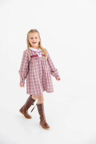 Long Sleeve Mary Dal Dress - Easton Pond Plaid/Worth Ave White by The Beaufort Bonnet Company - Simply Blessed Children's Boutique