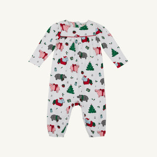 Long Sleeve Penny's Playsuit - I Want a Hippopotamus/Richmond Red by The Beaufort Bonnet Company - Simply Blessed Children's Boutique