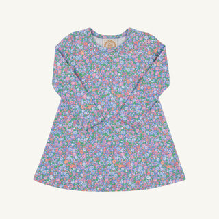 Long Sleeve Polly Play Dress - Mountain Brook Mini Floral (Parrot Cay Coral) by The Beaufort Bonnet Company-Girls Dresses-Simply Blessed Children's Boutique