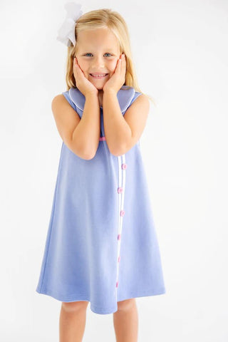 Luanne's Lunch Dress (Knit) – Park City Periwinkle/Worth Ave White/Hamptons Hot Pink | The Beaufort Bonnet Company-Girls Dresses-Simply Blessed Children's Boutique