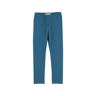 Barnsley Blue girls leggings with elastic waist and slim fit, perfect for pairing with tunics, sweaters, and Beaufort Bonnet Company favorites