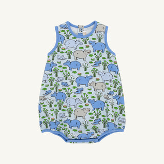 Patton Play Bubble - Pima - Bal Harbour Hippo (Beale Street Blue)/Sunrise Blvd Blue by The Beaufort Bonnet Company-Infants-Simply Blessed Children's Boutique