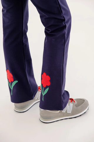 Patty Pants- Heavy Weight Knit - Nantucket Navy/Richmond Red/Flower by The Beaufort Bonnet Company-Girls Leggings/Bottoms-Simply Blessed Children's Boutique