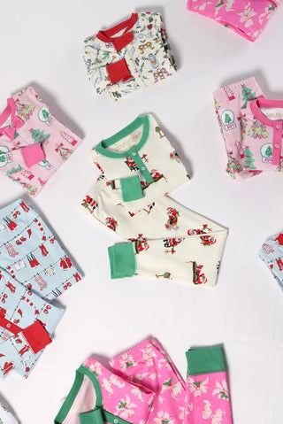 Payton Pajama Set - Christmas Coloring Contest/Winter Park Pink by The Beaufort Bonnet Company-Girls Sleepwear-Simply Blessed Children's Boutique