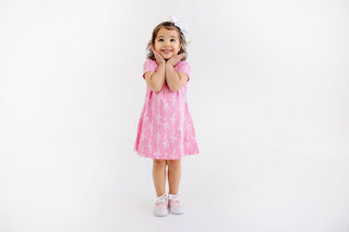 Short Sleeve Polly Play Dress - Bell Court Bows (Hamptons Hot Pink) by The Beaufort Bonnet Company-Girls Dresses-Simply Blessed Children's Boutique