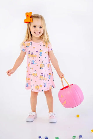 Polly Play Dress Short Sleeve - Candy and Critters (Sandpearl Pink) by The Beaufort Bonnet Company - Simply Blessed Children's Boutique