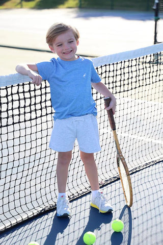 Prepletic™ Carter Crewneck in Sunrise Blvd. Blue with Worth Avenue White Stork-Boys Short Sleeve Shirts-Simply Blessed Children's Boutique