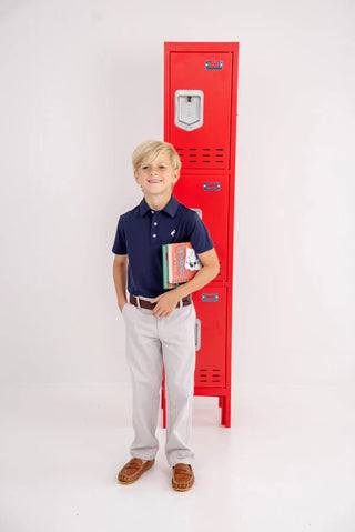 Prepletic Prim and Proper Polo - Nantucket Navy/Multicolor by The Beaufort Bonnet Company-Boys Short Sleeve Shirts-Simply Blessed Children's Boutique