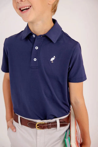 Prepletic Prim and Proper Polo - Nantucket Navy/Multicolor by The Beaufort Bonnet Company-Boys Short Sleeve Shirts-Simply Blessed Children's Boutique