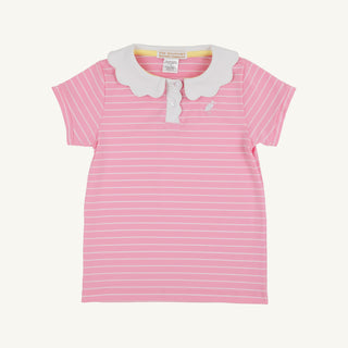 Preppy Polo – Pier Party Pink Stripe/Worth Ave White | The Beaufort Bonnet Company