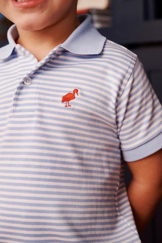 Prim and Proper Polo- Beale Street Blue Stripe/Beale Street Blue/Richmond Red by The Beaufort Bonnet Company-Boys Short Sleeve Shirts-Simply Blessed Children's Boutique