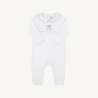 Robbins Romper - Worth Ave White/Buckhead Blue/Bear by The Beaufort Bonnet Company-Infants-Simply Blessed Children's Boutique