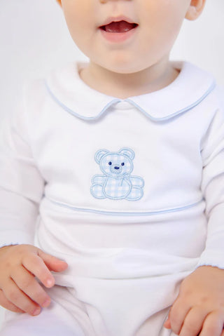 Robbins Romper - Worth Ave White/Buckhead Blue/Bear by The Beaufort Bonnet Company