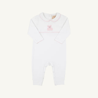 Robbins Romper - Worth Ave White/Palm Beach Pink/Bear by The Beaufort Bonnet Company-Infants-Simply Blessed Children's Boutique