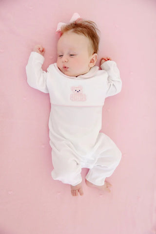 Robbins Romper - Worth Ave White/Palm Beach Pink/Bear by The Beaufort Bonnet Company