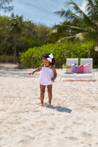 The Beaufort Bonnet Company Rosey Romper - Lauderdale Lavender Gingham