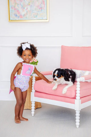 Sally Sunsuit (Broadcloth) - Briar Patch Petals/Hamptons Hot Pink by The Beaufort Bonnet Company-Girls One-Piece-Simply Blessed Children's Boutique