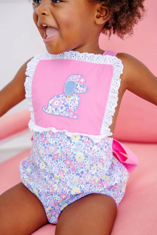 Sally Sunsuit (Broadcloth) - Briar Patch Petals/Hamptons Hot Pink by The Beaufort Bonnet Company-Girls One-Piece-Simply Blessed Children's Boutique