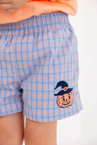 Sheffield Shorts - Wheaton Windowpane/Seashore Sherbet and Pumpkin by The Beaufort Bonnet Company - Simply Blessed Children's Boutique