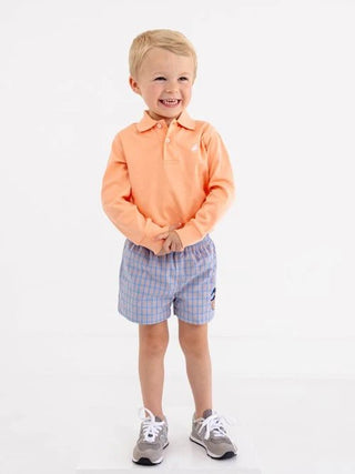 Sheffield Shorts - Wheaton Windowpane/Seashore Sherbet and Pumpkin by The Beaufort Bonnet Company - Simply Blessed Children's Boutique