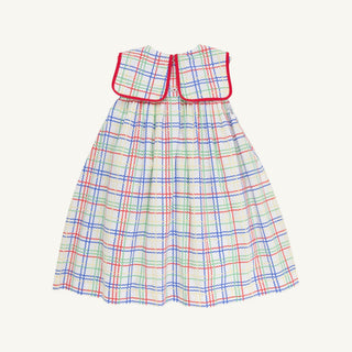 Sleeveless Stewart's Square Collar Dress - Wellington Windowpane/Richmond Red by The Beaufort Bonnet Company-Girls Dresses-Simply Blessed Children's Boutique