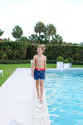 Tanner Trunks - Nantucket Navy/Richmond Red/Beale Street Blue/Lake Worth Yellow by The Beaufort Bonnet Company-Boys Swimwear-Simply Blessed Children's Boutique