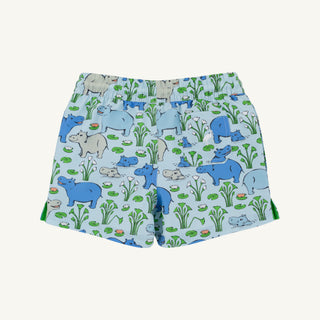 Tortola Swim Trunks - Bal Harbour Hippo (Beale Street Blue)/Worth Ave White by The Beaufort Bonnet Company-Boys Swimwear-Simply Blessed Children's Boutique