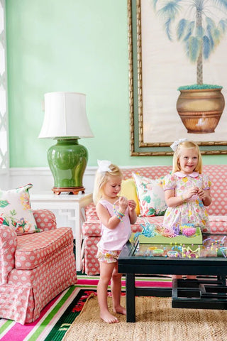 Betsey Bow Back Set (Broadcloth) – Boca Grande Begonia/Hamptons Hot Pink Pique Stripe | The Beaufort Bonnet Company-Girls Outfit Sets-Simply Blessed Children's Boutique