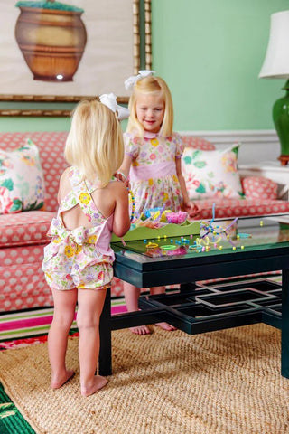 Betsey Bow Back Set (Broadcloth) – Boca Grande Begonia/Hamptons Hot Pink Pique Stripe | The Beaufort Bonnet Company-Girls Outfit Sets-Simply Blessed Children's Boutique