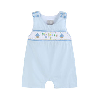 Birthday Boy Smocked Shortall - Lil Cactus-Boys One-Piece-Simply Blessed Children's Boutique