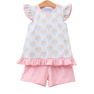 Birthday Celebration Flutter Short Set-Girls Outfit Sets-Simply Blessed Children's Boutique