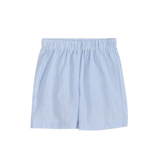 Blue Seersucker Bunnies Smocked Shirt and Boy Shorts Set-Boys Outfit Sets-Simply Blessed Children's Boutique