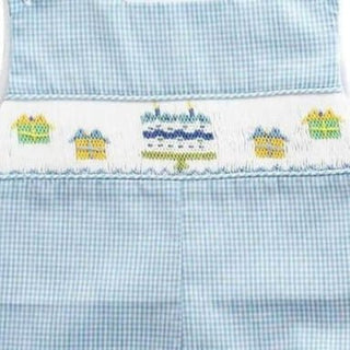 Blue Smocked Happy Birthday Infant Bubble-Infants-Simply Blessed Children's Boutique