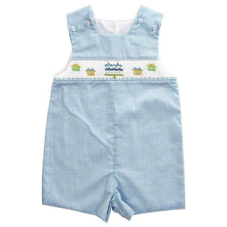 Blue Smocked Happy Birthday John John-Boys One-Piece-Simply Blessed Children's Boutique