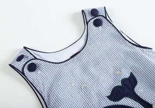 Blue Whale Seersucker Bubble - Lil Cactus-Infants-Simply Blessed Children's Boutique