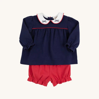 Bon Air Bloomer Set - Nantucket Navy with Richmond Red and Worth Avenue White/TBBC-Misc.-Simply Blessed Children's Boutique