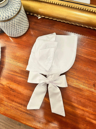 Bonnets: White / Small (3-6mos)-Hair Accessories-Simply Blessed Children's Boutique