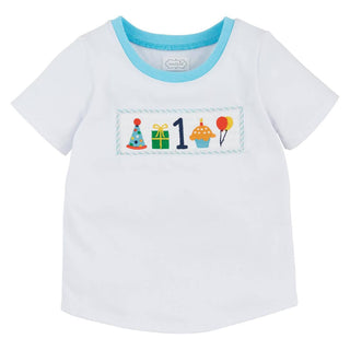 Boy's 1st Birthday Smocked T-Shirt-Infants-Simply Blessed Children's Boutique