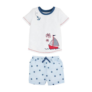 Boy's Sailboat Short Set-Boys Outfit Sets-Simply Blessed Children's Boutique