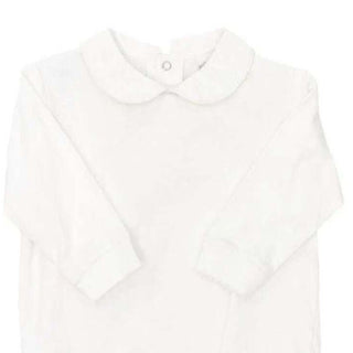 Boys White Knit Long Sleeve Piped Onesie - Bailey Boys-Boys One-Piece-Simply Blessed Children's Boutique