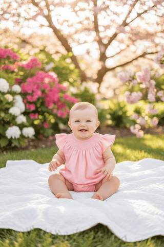 Bridget Bubble – Sanibel Salmon | Heavyweight Pima Cotton | The Beaufort Bonnet Company-Girls One-Piece-Simply Blessed Children's Boutique