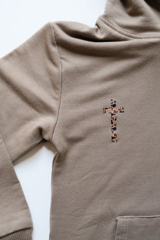 Brve Kids Khaki "In The Lord's Army" Hoodie Sweatshirt-Boys Sweatshirt/Pullover-Simply Blessed Children's Boutique
