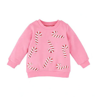 Candy Cane Sparkle Mom & Me Sweatshirt - Mud Pie-Misc.-Simply Blessed Children's Boutique