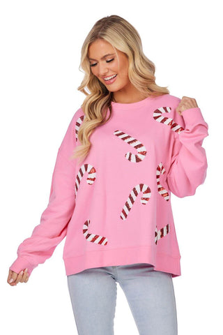 Candy Cane Sparkle Mom & Me Sweatshirt - Mud Pie-Misc.-Simply Blessed Children's Boutique