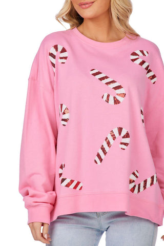 Candy Cane Sparkle Mom & Me Sweatshirt - Mud Pie-Misc.-Simply Blessed Children's Boutique